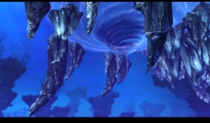 神秘的海底，孤零的月宫。