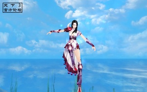 【赤焰莲心】女装展示。东海主线任务《海·寂》奖励。