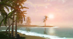 雷泽地图之南海滨，最喜欢在南海滨一边钓鱼一边看日出日落了。